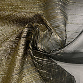 Sahsa Haute Couture Black Organza Embroidered Striped Evening and Event Dress Fabric 150cm x 100cm - 32500 40141