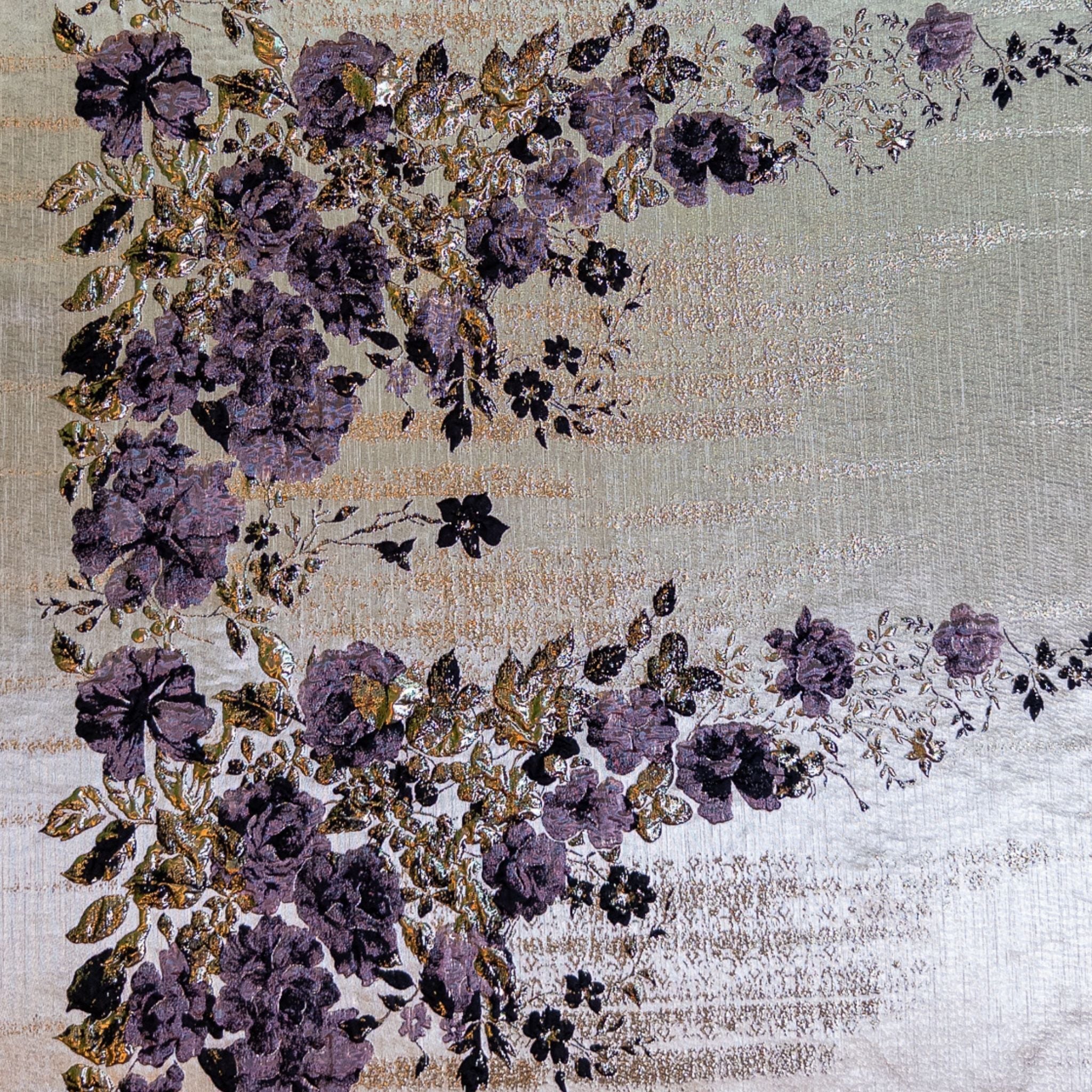 Sahsa Haute Couture Floral Desen Jakar Abiye ve Davet Elbise Kumaşı 150cm x 100cm - 30490 Lucca011